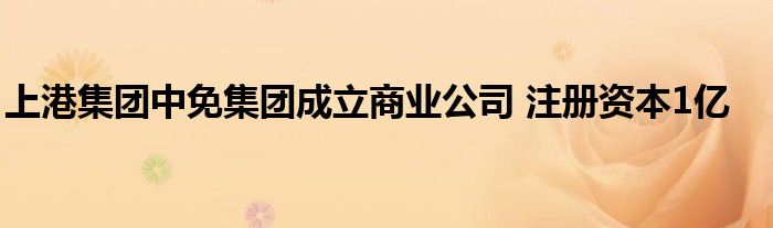 上港集团中免集团成立商业公司 注册资本1亿