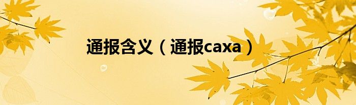 通报含义（通报caxa）