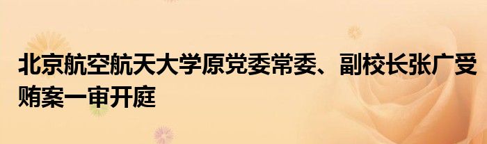 北京航空航天大学原党委常委、副校长张广受贿案一审开庭