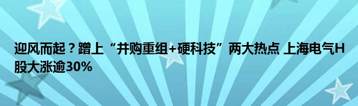 迎风而起？蹭上“并购重组+硬科技”两大热点 上海电气H股大涨逾30%