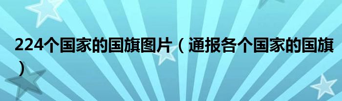 224个国家的国旗图片（通报各个国家的国旗）