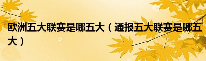 欧洲五大联赛是哪五大（通报五大联赛是哪五大）