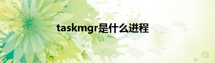 taskmgr是什么进程