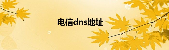 电信dns地址