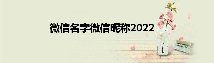 微信名字微信昵称2022