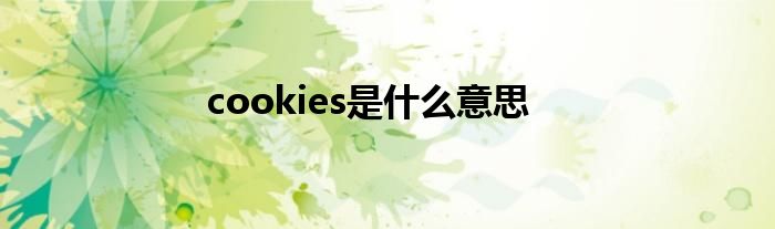 cookies是什么意思