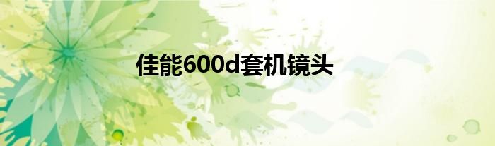 佳能600d套机镜头