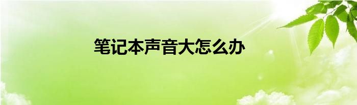 笔记本声音大怎么办