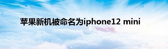 苹果新机被命名为iphone12 mini