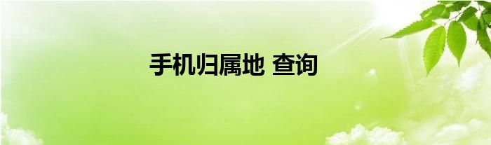 手机归属地 查询